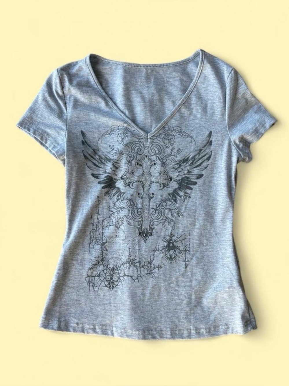 Y2K Angel Wing Baby Tee